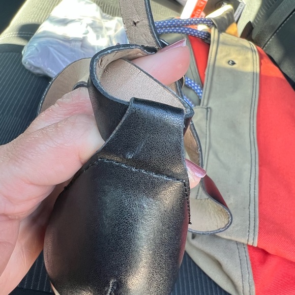 Lucky Brand Lyndell Black Leather Wedges SIZE 8 - Picture 11 of 12